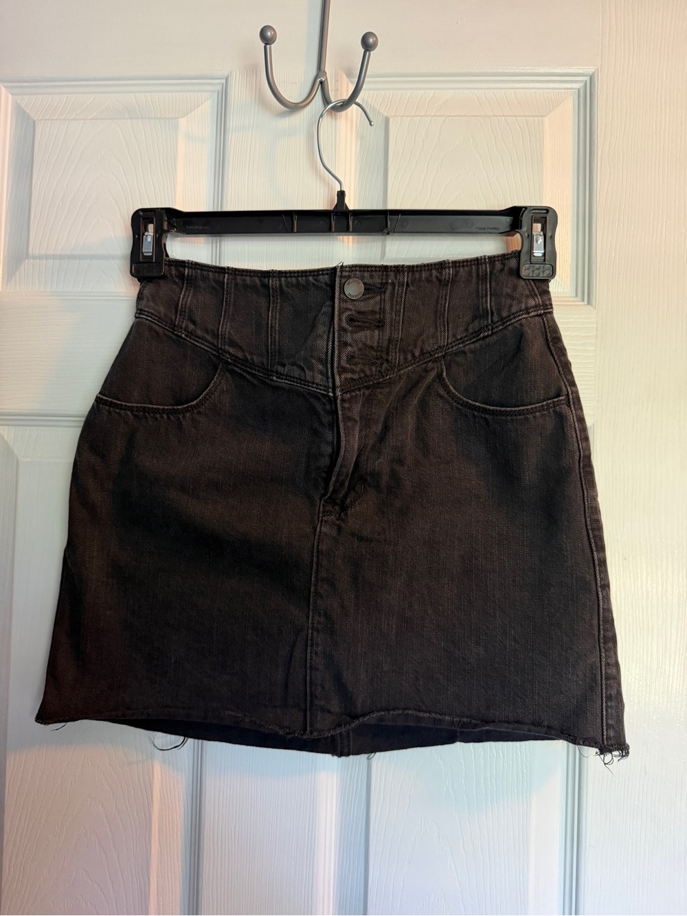 Hollister Black Denim Mini Skirt